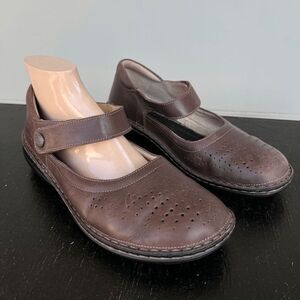 Finn Comfort Bellevue Mary Jane Ankle Strap Velcro Leather SZ 41 / 8